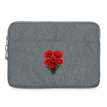 Rote Mohnblüten Aquarell - Laptoptasche 15" - Grau meliert - Vorne