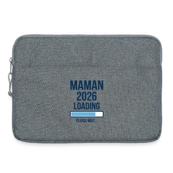 Maman 2026 Loading Annonce Grossesse - Sacoche pour ordinateur portable 15 pouces - gris chiné - Devant