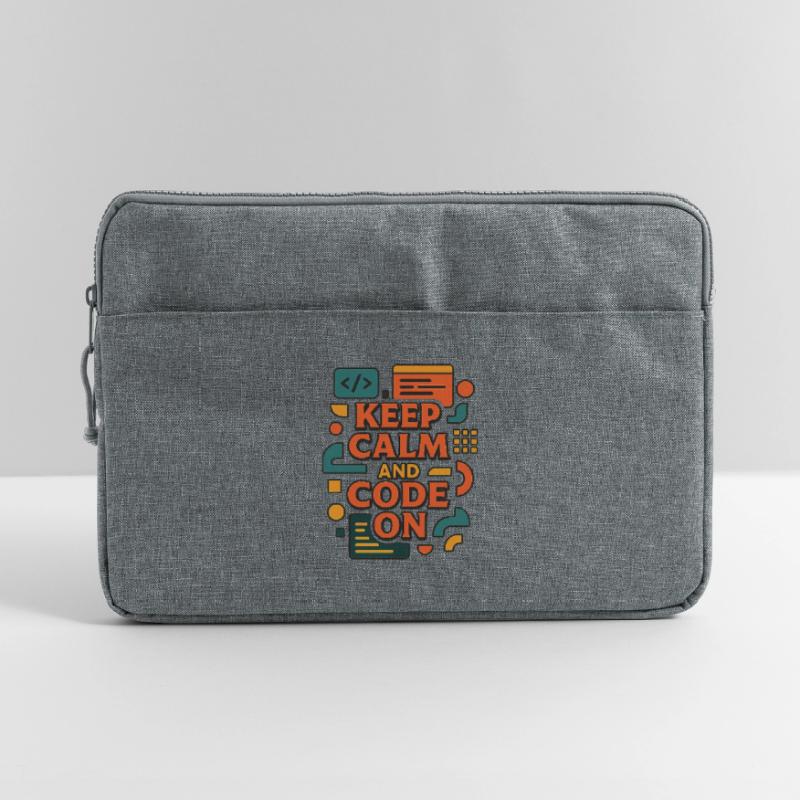 Keep Calm and Code On – Funny Coder Shirt Laptop bag 15"