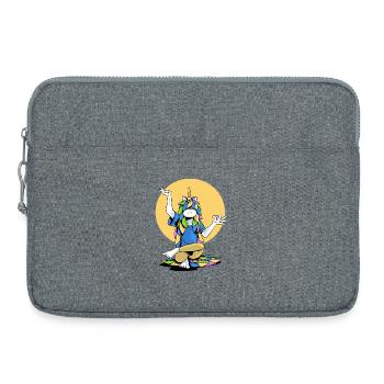 Licorne maître yogi - Sacoche pour ordinateur portable 15 pouces - gris chiné - Devant