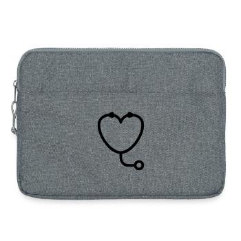 Logo du stéthoscope Vet Heart - Sacoche pour ordinateur portable 15 pouces - gris chiné - Devant