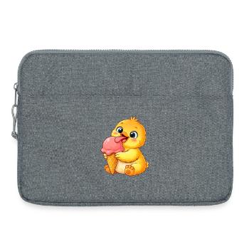 Glace au poulet au poulet Kawaii Glace de caneton - Sacoche pour ordinateur portable 15 pouces - gris chiné - Devant