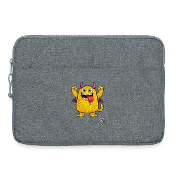 Monstre orange - Sacoche pour ordinateur portable 15 pouces - gris chiné - Devant