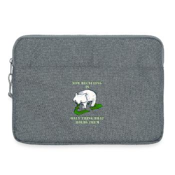 Polar bear ecology sign - Laptop bag 15" - heather grey - Front