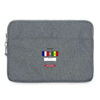 France vs Senegal Football Score Card - Sacoche pour ordinateur portable 15 pouces - gris chiné - Devant