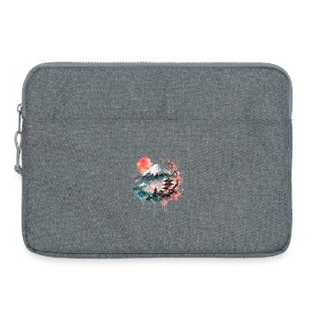 Fuji Sakura Pagoda Watercolor - Laptop bag 15" - heather grey - Front