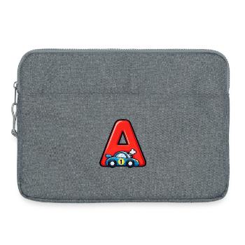 A for Racing Car Cartoon - Laptop bag 15" - heather grey - Front