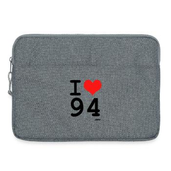 i love 94 Val de Marne - couleurs personnalisables - Sacoche pour ordinateur portable 15 pouces - gris chiné - Devant