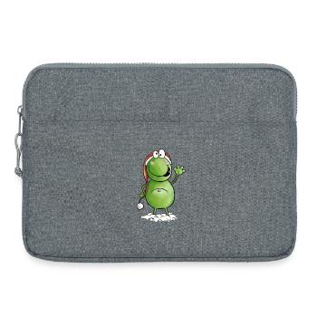 Lustiger Weihnachtsmann Frosch I Fun Geschenk - Laptoptasche 15" - Grau meliert - Vorne