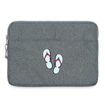 flip flops sommer beach strand party - Laptoptasche 15" - Grau meliert - Vorne
