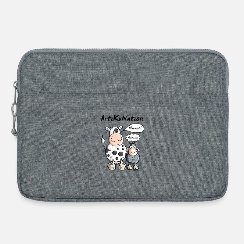 ArtiKuhlation - Kuh - Laptoptasche 15" - Grau meliert