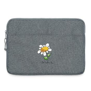 Schöne Blume - Blumen - Blümchen - Natur - Blatt - Laptoptasche 15" - Grau meliert - Vorne