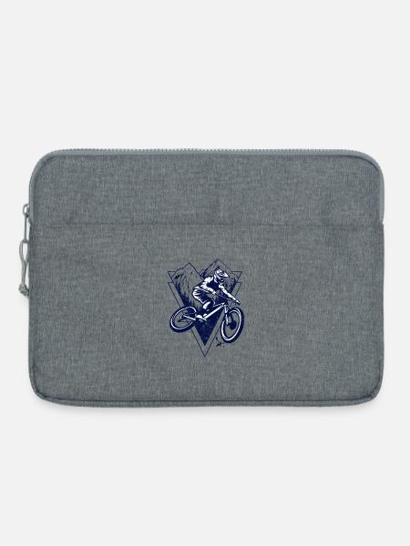 Mountainbiker im Ridge Triangle - Laptoptasche 15" - Grau meliert