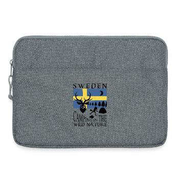 Camping en Suède - Sacoche pour ordinateur portable 15 pouces - gris chiné - Devant