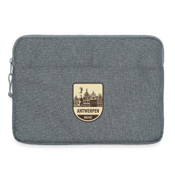 Panneau du paysage urbain d’Anvers - Sacoche pour ordinateur portable 15 pouces - gris chiné - Devant