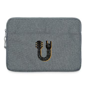 Kühnes Gitarrenhals Handzeichen Design - Laptoptasche 15" - Grau meliert - Vorne