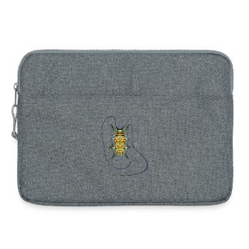 Sternotomis pulchra, espèce de coléoptère, insecte, orange, vert - Sacoche pour ordinateur portable 15 pouces - gris chiné - Devant