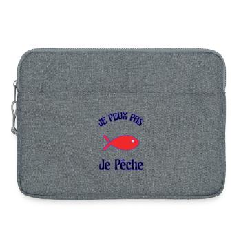 I CAN'T. I FISHED. FISHERMAN. HUMOR. RETIREMENT - Laptop bag 15" - heather grey - Front
