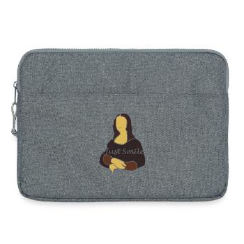 🇮🇹Mona Lisa Italie peinte sourire joyeusement - Sacoche pour ordinateur portable 15 pouces - gris chiné - Devant