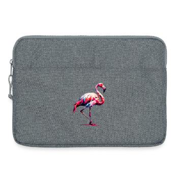 Polygonaler Flamingo - Laptoptasche 15" - Grau meliert - Vorne
