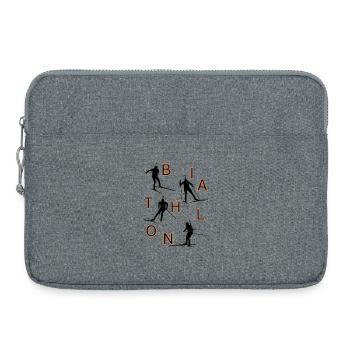 Vêtements pour fans de biathlon - Graphique audacieux des sports d’hiver - Sacoche pour ordinateur portable 15 pouces - gris chiné - Devant