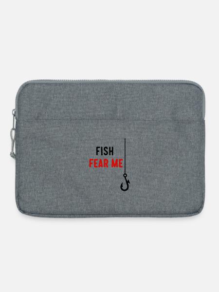 Les poissons me craignent - Sacoche pour ordinateur portable 15 pouces - gris chiné