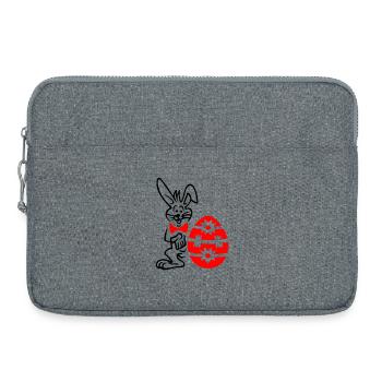 Oeuf de Pâques avec lapin - Sacoche pour ordinateur portable 15 pouces - gris chiné - Devant