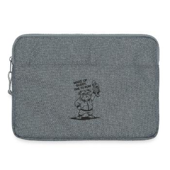 Bulldogge ZEIT ZU RENNEN. Ausgeführte. laufen - Laptoptasche 15" - Grau meliert - Vorne
