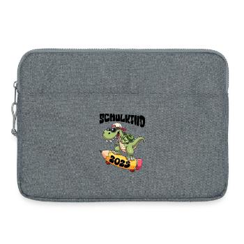 Schulkind Alligator mit Skateboard 2025 - Laptoptasche 15" - Grau meliert - Vorne