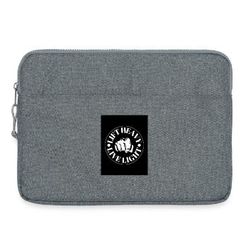 Slogan de motivation avec motif de poing - Sacoche pour ordinateur portable 15 pouces - gris chiné - Devant