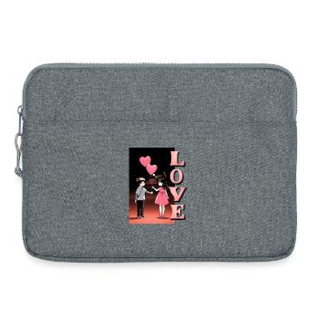 Romantische Nachtliebe Illustration - Laptoptasche 15" - Grau meliert - Vorne