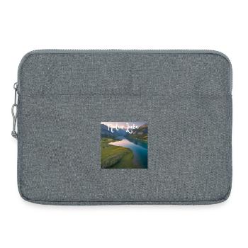 Natur Liebe Bergsee Landschaft - Laptoptasche 15" - Grau meliert - Vorne