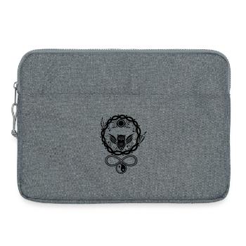 Mystical Hecate owl with symbols and moon - Laptop bag 15" - heather grey - Front