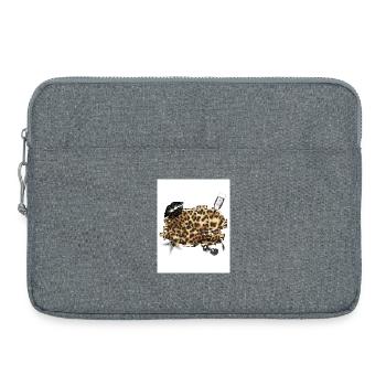 Leopard - Laptop bag 15" - heather grey - Front