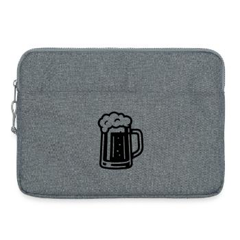 Beer Symbol Beer Mug - Laptop bag 15" - heather grey - Front
