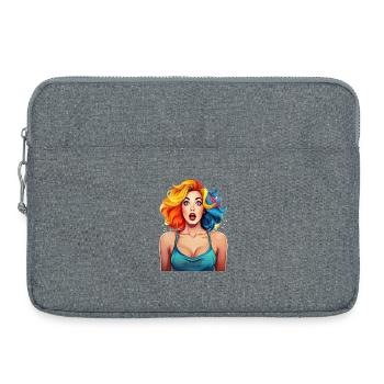 Scared woman with colorful hair - Laptop bag 15" - heather grey - Front
