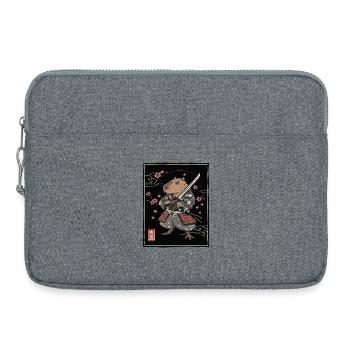 Illustration de furet de samouraï - Sacoche pour ordinateur portable 15 pouces - gris chiné - Devant