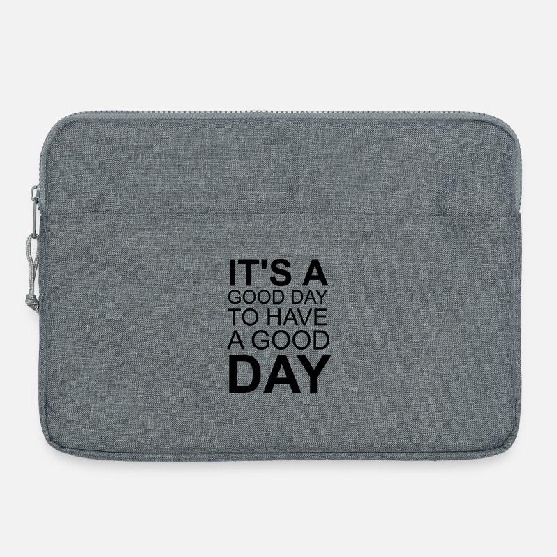 C’est un bon jour – Conception typographique motivationnelle - Sacoche pour ordinateur portable 15 pouces - gris chiné