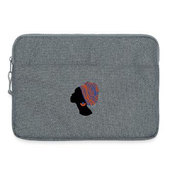 Femme Africaine Design Traditionnel Afrique - Sacoche pour ordinateur portable 15 pouces - gris chiné - Devant