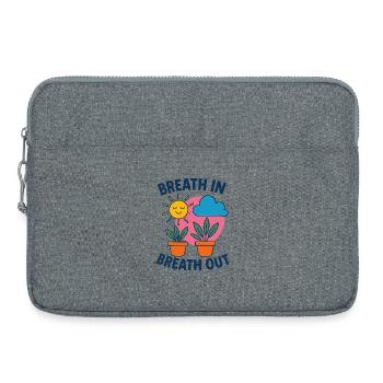 Souffle Soleil Plantes Motif - Sacoche pour ordinateur portable 15 pouces - gris chiné - Devant
