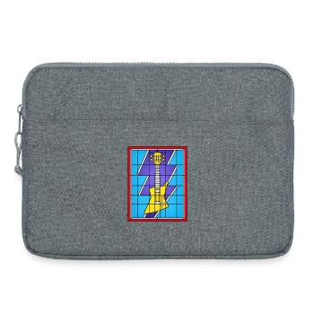 Buntglasgelbe E-Gitarre - Laptoptasche 15" - Grau meliert - Vorne
