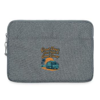Les belles journées commencent avec un bon camion à ordures - Sacoche pour ordinateur portable 15 pouces - gris chiné - Devant