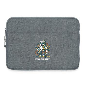Restez à jour robot câble art - Sacoche pour ordinateur portable 15 pouces - gris chiné - Devant
