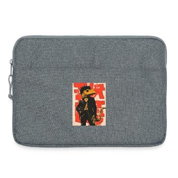 Dino Gecko Punk avec graffiti - Sacoche pour ordinateur portable 15 pouces - gris chiné - Devant