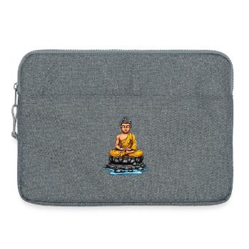Bouddha en méditation - Sacoche pour ordinateur portable 15 pouces - gris chiné - Devant