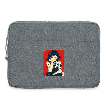 Héroïne du manga en uniforme scolaire - Sacoche pour ordinateur portable 15 pouces - gris chiné - Devant