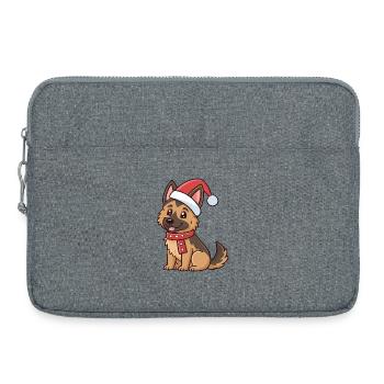 Chiot Berger Noël Chapeau Rouge - Sacoche pour ordinateur portable 15 pouces - gris chiné - Devant