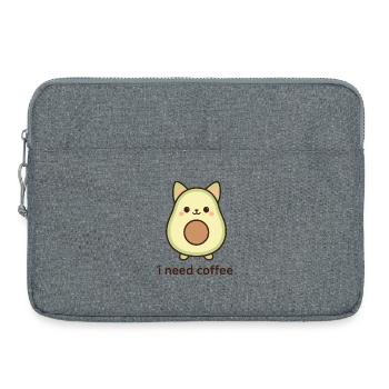 Kawaii Avocado Fruchtgesicht - Laptoptasche 15" - Grau meliert - Vorne