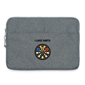 Artful Dartboard Motif - Laptop bag 15" - heather grey - Front