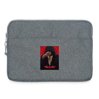Man in hood with pendulum - Laptop bag 15" - heather grey - Front